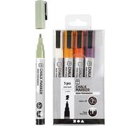 Creativ Company CC Set de marqueurs craie 1,2-3 mm couleurs pastel 5 pièces