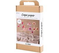 Creativ Company Creative Sets Crepe Paper Flowers in Pastel Colours - for Making Beautiful Table or Shelf Decorations