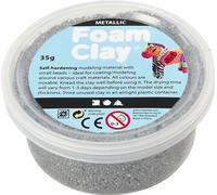 Creativ Company Foam Clay, pâte à modeler, argent, enfant, plat en plastique, garçon, fille, 35 g
