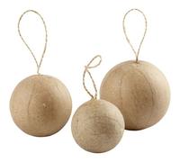Creativ Company – Boules de Noël en papier 510313 – Lot de 6 beige