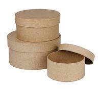 Creativ Company Round Boxes Papier-Mache, 3pcs.