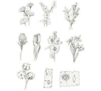 Creativ Company Stickers Papier Washi - Fleurs Noir et Blanc - 30 pcs