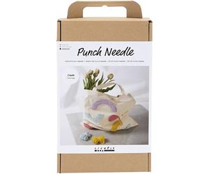 Creativ Craft Kit Punch Needle, couleurs pastel, Tote bag, 1 paquet