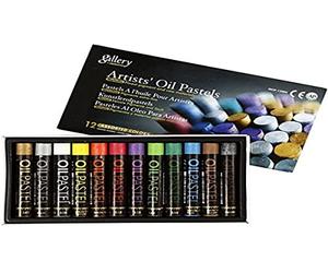 Creativ Gallery 38140 Pastel à l'huile Métallique Épaisseur 11 mm L 7 mm Couleurs métalliques 12 couleurs