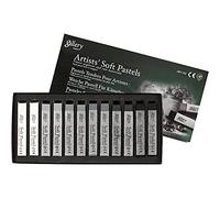 Creativ Gallery Lot de 12 pastels doux Épaisseur 1 cm L 6,5 cm Gris teinté