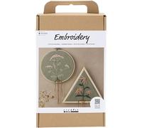 Creativ Kit d'artisanat Broderie, vert poussiéreux, cadres de broderie, 1 paquet