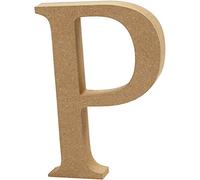 Creotime lettre en bois P 8 cm Marron