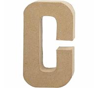 Creativ Company - Lettre C en papier-mâché - grande, hauteur 20,5 cm - marron - 1 pièce