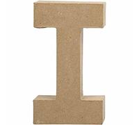 Creotime Lettre en papier mâché I, grande, H 20,5 cm, marron, 1 pièce