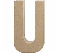 Creotime papier mâché lettre U 20,5 cm Marron