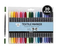 Creativ Lot de 20 marqueurs pour textile à double pointe, Assortiment de couleurs
