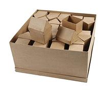 Creativ Lot de 40 Maisons en Papier mâché Marron 37 x 12 x 37 cm