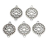 Creativ Pendentif, d: 14 mm, la taille du trou 1,2 mm, argenté, 5pièces