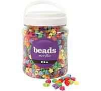 Creativ Perles en plastique Couleurs assorties 10 mm Trou 3,5 mm 500 g (Import Royaume Uni)
