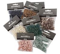 Creativ Perles en verre acrylique, bleu-brun-vert clair, gris clair, orange (030), taille unique