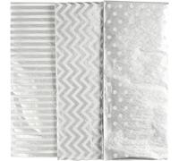 Papier de soie, motif argenté, paquet de 6 feuilles de 50 x 70 cm