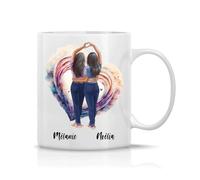 CREATIV'COLOR MUG Personnalisé - Tasse personnalisable - 2 Meilleures Amies - 2 Prénom personnalisable - Coeur - Cadeau - Anniversaire -