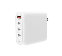 Creative 100 W GaN Charger 4-Port USB GaN Charger Mural avec PPS, PD 3.0, et QC 4.0+ pour téléphones et Ordinateurs Portables, Une Prise CA UE Interchangeable Incluse