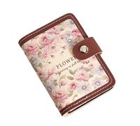 Creative 20 Card Pockets PU Leather Mini Wallets RFID Blocking ID Holder Laminated Concealed Pull-Out Business Case(Red)