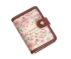 Creative 20 Card Pockets PU Leather Mini Wallets RFID Blocking ID Holder Laminated Concealed Pull-Out Business Case(Red)