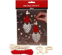 Creativ Company – Mini kit créatif de Noël – Lutin en macramé 14 cm – 2 pcs G