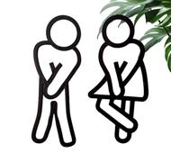 Creative Acrylic Fade Resistant Decorations Funny Bathroom Signs - Restroom Sign for Home Hotel Restaurant Parties Gatherings Public Spaces Outdoor Areas Hallway Wall, Washroom Icon Office