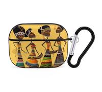 Creative African Culture Coque pour AirPod Pro, anti-rayures en polycarbonate rigide avec porte-clés, accessoires pour AirPod Pro 2e/1ère coque pour homme et femme, style noir