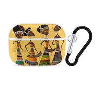 Creative African Culture Coque pour AirPod Pro, anti-rayures en polycarbonate rigide avec porte-clés, accessoires pour AirPod Pro 2e/1ère coque pour homme et femme, style blanc