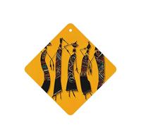Creative African Culture Printing Lot de 10 feuilles de désodorisant pour voiture avec corde
