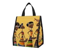 Creative African Culture Sac à déjeuner isotherme pour homme et femme, sac d'épicerie réutilisable, grand sac isotherme étanche, sac fourre-tout pliable et portable pour le travail, le camping, le