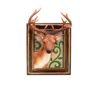 Creative américain réaliste Bois Brun 3D tête de cerf Cadre décor Maison décorations suspendues, Statue d'art Mural (Couleur : Bleu)