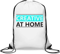 Creative at Home Sac de gym avec cordon de serrage Blanc