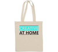 Creative at Home Work from Home Sac fourre-tout en coton naturel Blanc