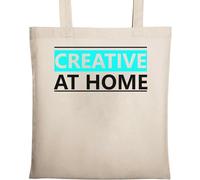 Creative at Home Work from Home Sac fourre-tout en coton naturel écologique Beige