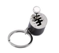 Creative Auto Gear Shifter Modèle Porte-clés Porte-clés Voiture Partie Porte-clés Anneaux de Vitesse Bâton Shifter 6 Vitesse Inverse Shifter Métal Alliage Argent (Noir)