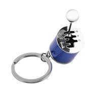 Creative Auto Gear Shifter Modèle Porte-clés Porte-clés Voiture Partie Porte-clés Anneaux de Vitesse Bâton Shifter 6 Vitesse Inverse Shifter Métal Alliage Argent (Bleu)