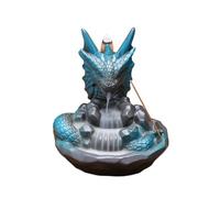 Creative Backflow Incense Burner Home Indoor Incense Smoke Holder Zen Kiln Transformation Jiaolong Tea Ceremony Home Decoration (Blue) (Black)