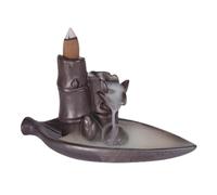 Creative Bamboo Incense Burner Home Decoration Ornament lwood Smoke Viewing Waterfall Incense Holder Ornament for Yoga Room Office Living Room Decor