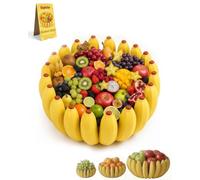 Creative Banana Shape Fruit Bowl Novelty Banana Petal Storage Tray 3D Printed Decorative Plate Multifunctional Kitchen Counter Organizer for Fruits Snacks for Home Table Decor