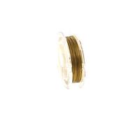 Creative-Beads Fil à Bijoux en Laiton, gainé de Nylon, 0,5 mm, Fil Flexible pour Collier, Bracelet, Doux pour la Peau, indéchirable, Rouleau de 10 m doré pour fabriquer soi-même des Bijoux