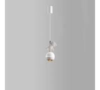 Creative Bear Aluminum Light Adjustable Single-Head Chandelier White Dimmable Led Hanging Lamp Children's Bedroom Headboard Decorative Lighting Fixture/White1