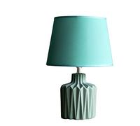 Creative Bedroom Bedside Lamp Nordic Ceramic Bedroom Table Lamp 5W Push Button Switch for Living Room Office Family (Color : Green Size : S-A) (Green M)