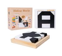 Creative Black & White Block Puzzles Set for Kids | Educational Black and White Puzzles Games Cubes,Logical Thinking Training Tabletop Game,Handmade Toy for Boys and Girls