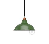 creative cables Abat-Jour Bistrot E27 en métal Peint, diamètre 30 cm - Vert