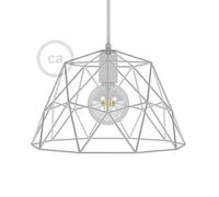 creative cables Abat-Jour Cage XL Dome en métal avec Douille E27 - Blanc