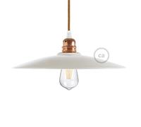 Abat-Jour Plat céramique - Made in Italy - Blanc Brillant