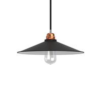 Abat-jour Swing en métal émaillé avec culot E27 - Blanc - Noir