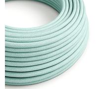 creative cables Câble électrique Rond en Coton de Couleur Unie Vert céladon RC18-5 Mètres, 3x0.75