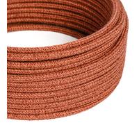 creative cables Câble Electrique Rond recouvert de Jute Couleur Unie Argile Orangée RN27-5 Mètres, 2x0.75