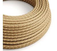 creative cables Câble Vertigo Rond avec Tissage en Jute avec Fil de Cuivre ERR04-5 Mètres, 3x0.75